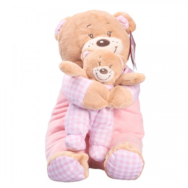 Peluche Oso con Bebe rosa
